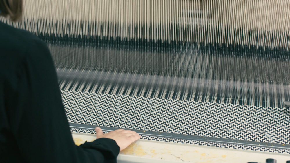 New Heritage cloth being woven on a jacquard loom