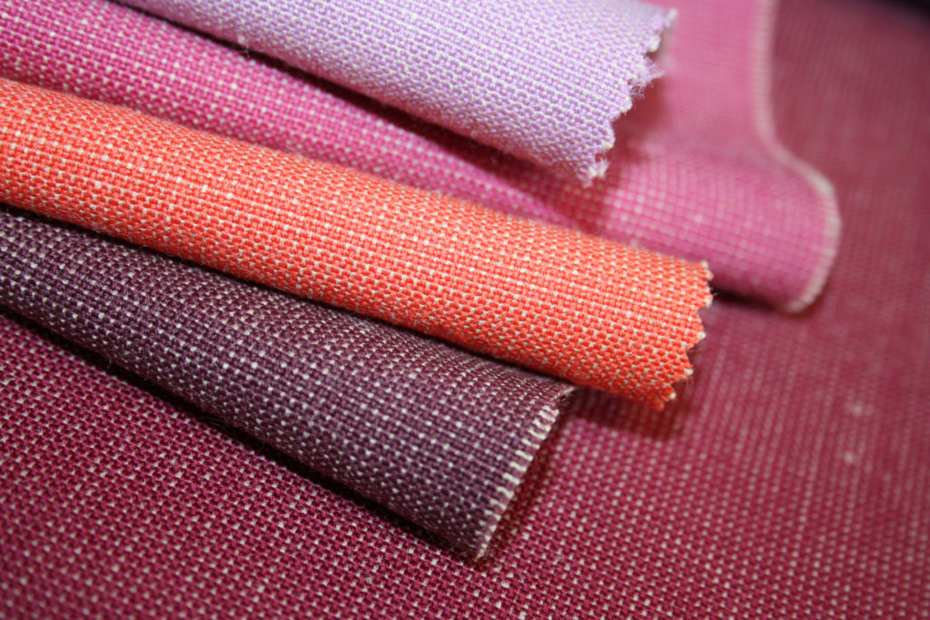 Pink, purple and orange fabrics