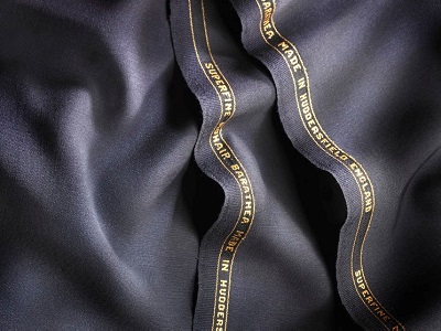 Close-up of navy fabric from WT Johnson & Son